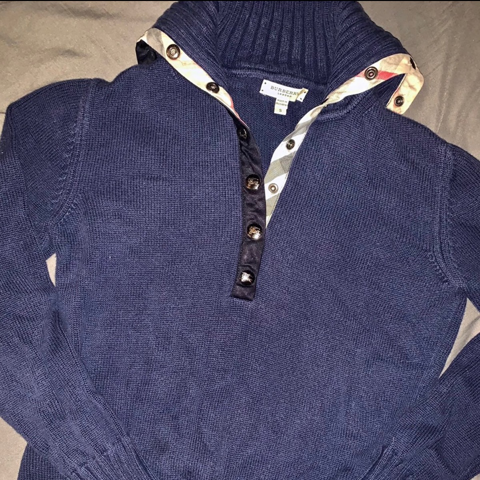 Burberry Sweater Burberry Nova Check Plaid Trim